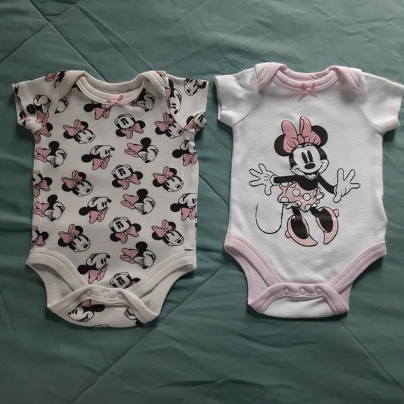 Disney Minnie Mouse Baby Girls Onesies Lot Of 8 Size 0-3 Months - Picture 10 of 16